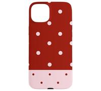 Burgundy and Pink Polka Dots Trendy Polkadots Aesthetic Coque pour iPhone 15 Plus