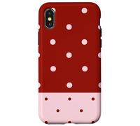 Burgundy and Pink Polka Dots Trendy Polkadots Aesthetic Coque pour iPhone X/XS