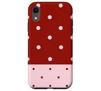 Burgundy and Pink Polka Dots Trendy Polkadots Aesthetic Coque pour iPhone XR