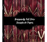 Burgundy Art Deco Scrapbook Paper, Red and Gold Junk Journal Paper, Abstract Decorative Paper, DIY Projects, Origami, Collage Sheets, Decoupage Paper, 10 Designs, Double SIded