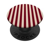 Burgundy & Beige Stripes Elegant Vertical Lines Minimalist PopSockets PopGrip Adhésif
