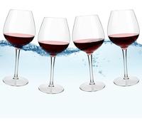 Burgundy Red Wine Glasses 480ml,Tritan-Plastic Large Wine Glasses For Wedding And Party,Dishwasher Guaranteed,Pack Of 4