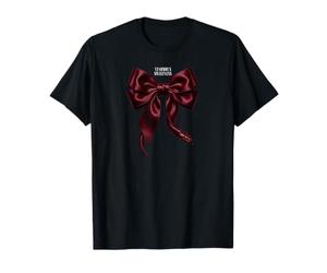 Burgundy Satin Bow Serpent Snake Venomous Sweetness Gothic T-Shirt