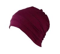 (Burgundy)Soft Chemo Hats for Women - Comfortable Cancer Headwear, Sleep Turban & Under Hat in Light Pink