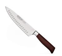 Burgvogel Solingen Couteau de Chef Natura Line, Manche en Bois, Finition Rouge satiné, forgé, 20 cm avec Bord cannelé, Couteau de Cuisine très Tranchant en INOX, Made in Germany