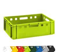 BURI 1 caisse à viande E2 vert clair 60 x 40 x 20 cm Caisse de stockage, boîte à maïs, boîte à boucher, caisse Eurobox, fabriquée en Allemagne, adaptée à un usage alimentaire, robuste, empilable
