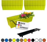 BURI 10 inserts de jardinières pour palettes Euro avec tapis d'arrosage | 37,3cm vert clair | Jardinière pour palette Euro | Balconnière | Pot de fleurs | en plastique solide | Germany