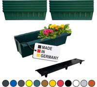 BURI 10 inserts de jardinières pour palettes Euro avec tapis d'arrosage | avec système de suspension à accrocher | 37,3cm vert foncé | jardinière pour palette Euro | jardinière de balcon | pot de fleu