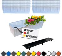 BURI 10 inserts de jardinières pour palettes Euro, tapis d'arrosage inclus | 37,3cm Blanc | Jardinière pour palette Euro | Balconnière | Pot de fleurs | en plastique solide | Germany