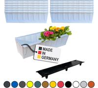 BURI 12 inserts de jardinières pour palettes Euro avec tapis d'arrosage | 37,3cm Blanc | Jardinière pour palette Euro | Balconnière | Pot de fleurs | en plastique solide | Germany