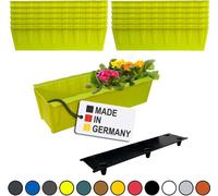 BURI 12 inserts de jardinières pour palettes Euro avec tapis d'arrosage | 37,3cm vert clair | Jardinière pour palette Euro | Balconnière | Pot de fleurs | en plastique solide | Germany