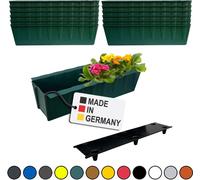 BURI 12 inserts de jardinières pour palettes Euro avec tapis d'arrosage | 37,3cm vert foncé | Jardinière pour palette Euro | Balconnière | Pot de fleurs | en plastique solide | Germany