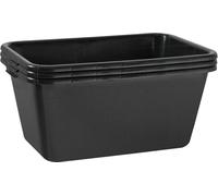 BURI 3x bac à mortier 65 litres bac à mortier 71x46cm bac à mortier bac à ciment bac à nourriture renforcé extra robuste, noir d'Allemagne