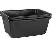 BURI 3x bac à mortier 90 litres bac à mortier 80x60cm bac à mortier bac à ciment bac à nourriture renforcé extra robuste, noir d'Allemagne