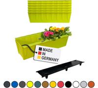 BURI 6 inserts de jardinières pour palettes Euro avec tapis d'arrosage | 37,3cm vert clair | Jardinière pour palette Euro | Balconnière | Pot de fleurs | en plastique solide | Germany