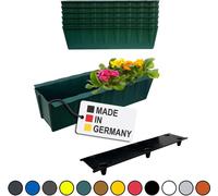 BURI 6 inserts de jardinières pour palettes Euro avec tapis d'arrosage | 37,3cm vert foncé | Jardinière pour palette Euro | Balconnière | Pot de fleurs | en plastique solide | Germany