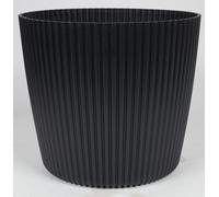 BURI Cache-pot Milly 30cm cannelé rond plastique bac à fleurs plante herbier