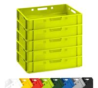 BURI Caisse à viande E1 - 60 x 40 x 12,5 cm - Vert clair - Qualité | BURI, Empilable, plastique, fabriqué en Allemagne, boîte de rangement, récipient de transport, résistant, dimensions standard