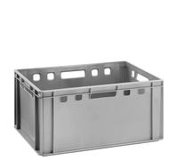 BURI Caisse à viande E3 - Gris - 60 x 40 x 30 cm - Fabriquée en Allemagne - Qualité alimentaire - Robuste et empilable