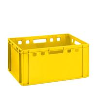 BURI Caisse à viande E3 - Jaune - 60 x 40 x 30 cm - Fabriquée en Allemagne - Qualité alimentaire - Robuste et empilable