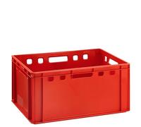 BURI Caisse à viande E3 - Rouge - 60 x 40 x 30 cm - Haut - Fabriquée en Allemagne - Qualité alimentaire - Robuste et empilable