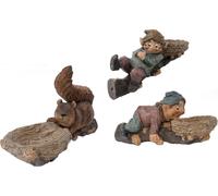 BURI Figure d'arbre sur branche Décoration de jardin Mangeoire pour oiseaux Abreuvoir Troll Écureuil Gnom, Modèle:Écureuil