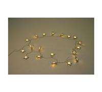 BURI Guirlande lumineuse à 20 LED - Décoration de Noël - Étoile - Fleur - Mariage - Décoration lumineuse à piles - Variante : étoile/bois