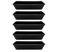 BURI Jardinière pour euro-palettes 1-6 pièces galvanisée noire balcon Jardinière, Variante:Plastique noir - 5 pièces