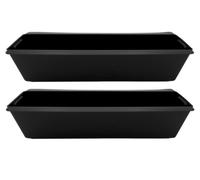 BURI Jardinière pour euro-palettes 1-6 pièces galvanisée noire balcon Jardinière, Variante:Plastique noir - 2 pièces