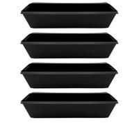BURI Jardinière pour euro-palettes 1-6 pièces galvanisée noire balcon Jardinière, Variante:Plastique noir - 4 pièces