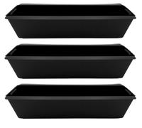 BURI Jardinière pour europalettes 1-6 pièces galvanisée noire balcon Jardinière, Variante:Plastique noir - 3 pièces