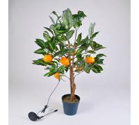 BURI LED Mandarinier solaire 90cm Oranger Arbre fruitier Plante artificielle Décoration de jardin