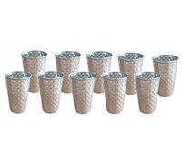 BURI Lot de 10 gobelets en acier inoxydable martelé 500 ml - Pour le camping et les fêtes - Réutilisables - Incassables - Empilables - Argenté