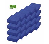 BURI Lot De 1000 Serviettes Papier 3 Plis 33x33 Cm Bleu Carré