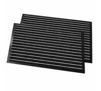 BURI Lot de 2 paillassons anti-salissures, 60 x 40 cm, pour l'intérieur et l'extérieur, antidérapants, lavables, résistants aux intempéries, en PVC, fins et absorbants, idéaux pour porte d'entrée