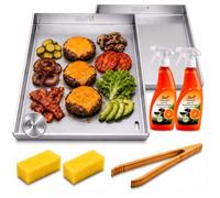 BURI Lot de 2 plaques de 30 x 37 cm, compatibles avec Char-Broil Essential 3 G/4 G
