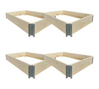 Cadre de rehausse professionnel Cadre de lit surélevé 120x80cm empilable Cadre de palette Lit précoce Lit de plantation Lit de jardin à usage professionnel, Quantité:4 pièces
