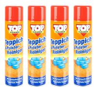 BURI Lot de 4 nettoyants pour tapis et tissus d'ameublement - 600 ml - Mousse active avec rafraîchissement des couleurs - Profondeur des fibres - Nettoyant pour tapis et tissus d'ameublement