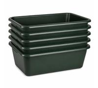 BURI Lot de 5 gamelles à nourriture XL - 65 l - Vert - Qualité alimentaire | BURI, de qualité alimentaire, bac à eau, bac à sauvage, abreuvoir pour chevaux, bac de chasse, plastique robuste