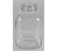 Buri Lot de 6 Bocaux Verre à Fermeture Câble 4,8 L Rectangulaires Transparent
