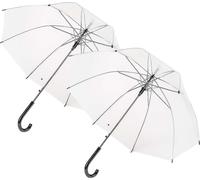 BURI Parapluie set de 2 pièces | Transparent & résistant aux tempêtes | Parapluie automatique 88cm Ø | Résistant au vent & stable | Parapluie transparent pour femmes & hommes | Cadeau de mariage