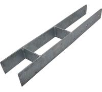 BURI Set de 4 ancres en H Support de poteau galvanisé à chaud 91 mm / 600 mm Support en H Ancre de poteau
