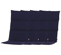 BURI Siena Garden Centauri Coussin de chaise de jardin à haut dossier avec volant plat Résistant aux UV Couleur unie 4 coussins pour fauteuil à dossier haut Bleu foncé