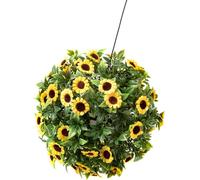 BURI Sphère solaire décorative Tournesols Décoration de jardin Fleur artificielle Lampe solaire
