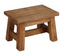 BURI Tabouret d'appoint 30 x 20 x 20 cm - Marron rustique - Marchepied en bois massif en bois - Mini banc en bois - Tabouret d'appoint - Tabouret à fleurs - Charge maximale : 150 kg