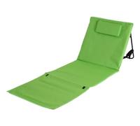 BURI Tapis de plage pliable avec dossier et repose-tête - Chaise longue de plage avec sac de transport - Chaise de jardin pliable - Fauteuil de jardin - Chaise de plage - Couleur : vert