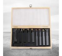 Burin de Tournage, Tige de Forage, 9 Pièces, 20 mm, avec Plaques Réversibles, Kit de Burins Rotatifs, 20 mm, Tige de Forage, Support pour Outils de Tournage