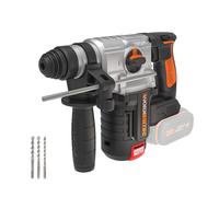 WORX NITRO - Marteau Perforateur sans Fil 20V - Moteur Brushless - 3 Outils en 1 - 2,2 J - Avec Poignée Auxiliaire, Butée de Profondeur, Mandrin SDS - WX380.9 (livré sans batterie ni chargeur)