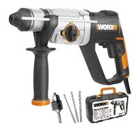 WORX - Marteau perforateur 3 en 1 - 800W - 2,5J - ⌀13 mm - WX339.3 (0 - 5 300 cpm, mandrin SDS, variateur de vitesse, livré avec malette, poignée, mandrin supplémentaire, forets et burin)