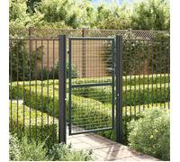 BURKE@ Anthracite Portail de jardin grillagé en acier galvanisé gris 100x150 cm 18.95 kg Haute qualité A1130